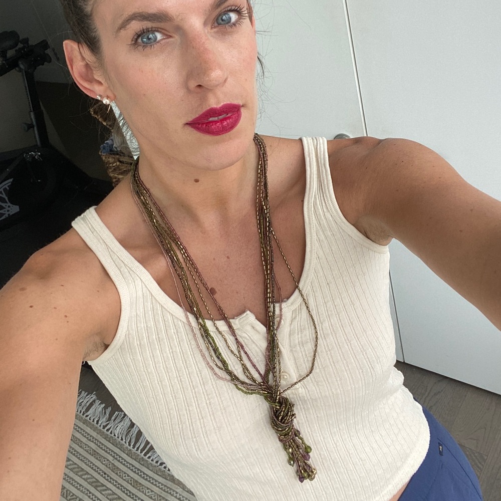 Anthropologie Beaded Tassel Necklace